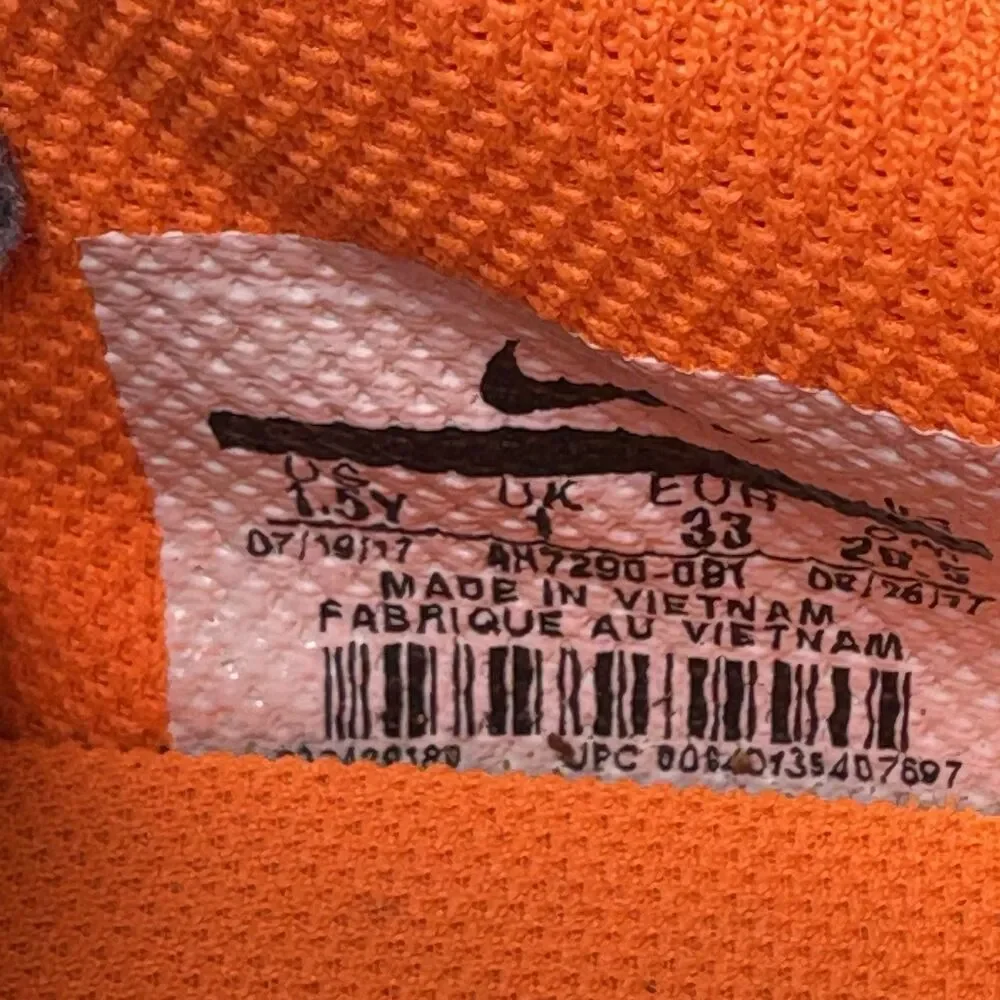 Nike Jr. Grey Orange Hypervenom Phantom 3 Academy FG AH7288-081 Size 1.5 Youth